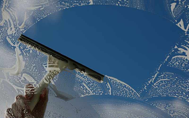 Before and after window cleaning